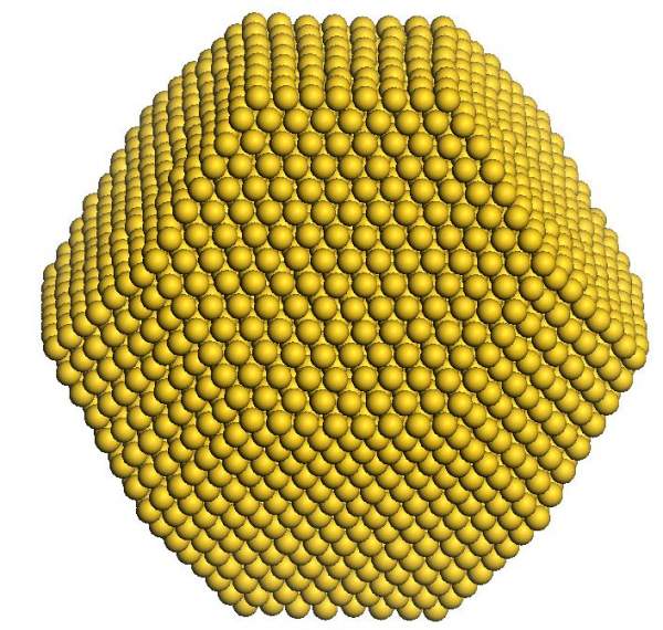 如何才能得到截角八面体的金纳米颗粒的模型结构