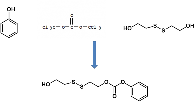 酚羟基,三光气,和双硫键的链接