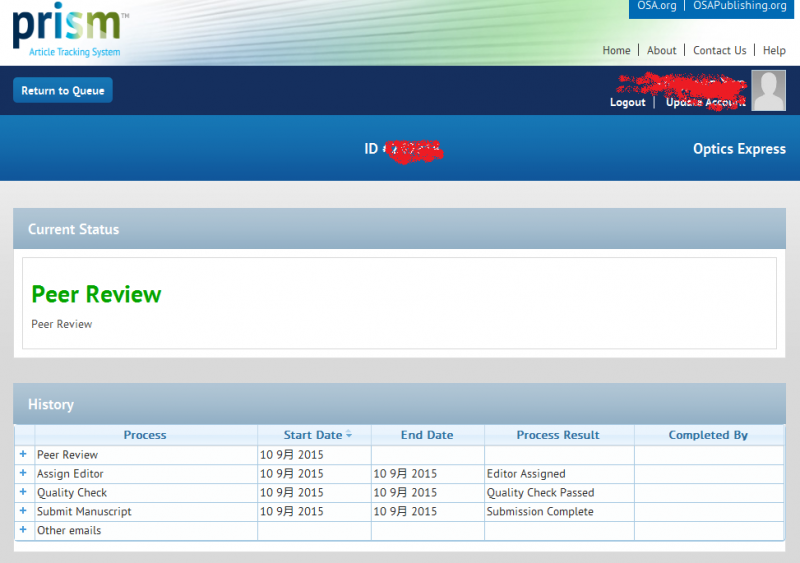 Optics Express投稿进入peer review 40天，还没分配审稿人 论文投稿 小木虫 学术 科研 互动社区