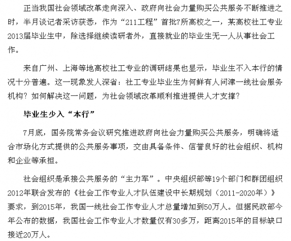 【紫玉专贴】今日谈:社工专业毕业生只能逃离“本行”?-1