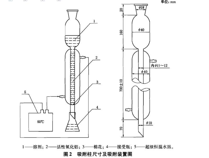 四组分分析氧化铝吸附柱尺寸规格
