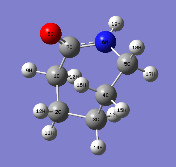 计算模拟区 量子化学 gaussian 分子键型解释   我想画己内酰胺(c6h11