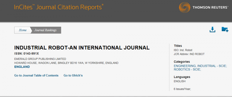请问industrial robot 期刊是开源的期刊吗?