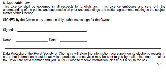 rsc licence to publish 需要手签吗(RSC advences)