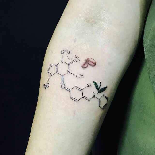 中间那个氧有四个键是不对的!咖啡豆下面的ch也不对.