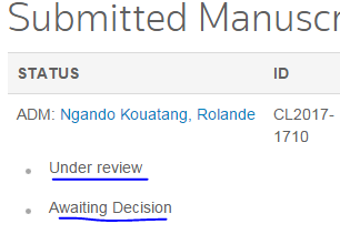 IEEE CL 投稿“Under review”和“Awaiting Decision” 同时存在,什么原因?