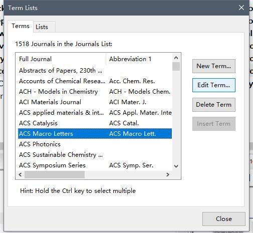 用endnote.插入文献时怎么设置插入的期刊题目是缩写形式啊-5