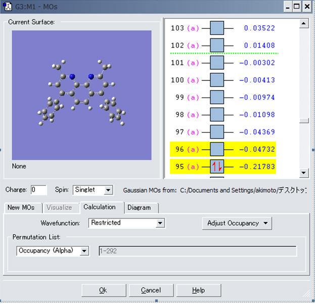 gaussviewer中分子轨道 