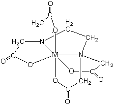 edta与fe,cu,cr,ni反应生成配合物的分子结构示意